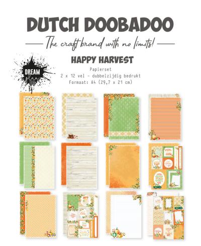 Dutch Doobadoo - Designpapier "Happy Harvest" Paper Pack 29,7x21cm - 12 Bogen