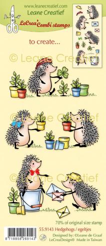 Leane Creatief - Stempelset "Hedgehogs" LeCrea Combi Clear Stamps