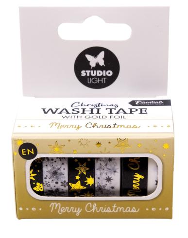 Studio Light - Washi Tape "Black/White Gold Christmas"