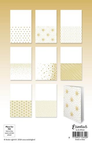 Studio Light - Foliertes Papier "Golden Christmas" Foiled Cards Paper Pad 10,8x14cm - 24 Bogen