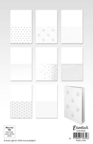 Studio Light - Foliertes Papier "Silver Christmas" Foiled Cards Paper Pad 10,8x14cm - 24 Bogen