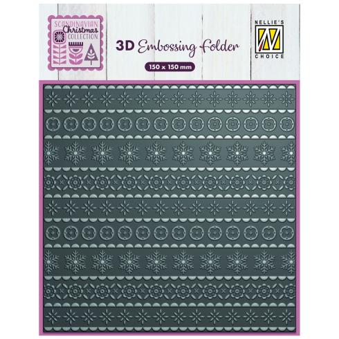 Nellie Snellen - Prägefolder "Scandinavian Christmas" 3D Embossing Folder 