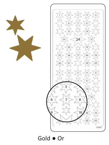 Vaessen Creative - Aufkleber "Gold Adventnumbers Small" Sticker 10x23cm - 10 Bogen