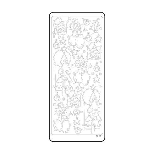 Vaessen Creative - Aufkleber "Silver Snowman" Sticker 10x23cm - 10 Bogen