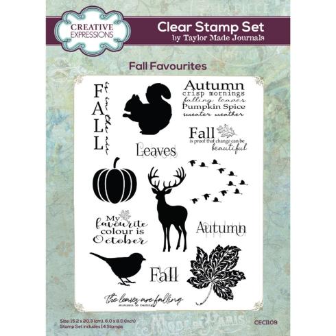 Creative Expressions - Stempelset "Fall Favourites" Clear Stamps 15,2x20,3cm Design by Taylor Made Journals