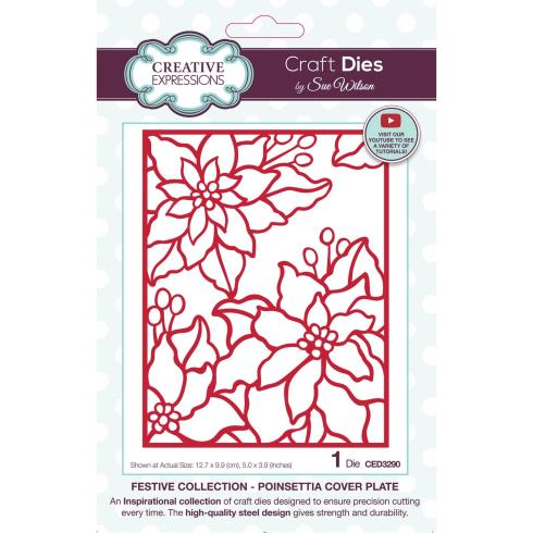 Creative Expressions - Stanzschablone "Festive Collection Poinsettia Cover Plate" Craft Dies Design by Sue Wilson