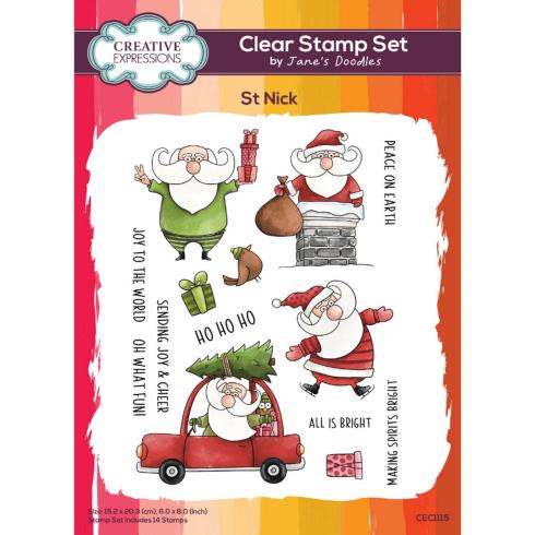 Creative Expressions - Stempelset "St.Nick" Clear Stamps 15,2x20,3cm Design by Jane's Doodles