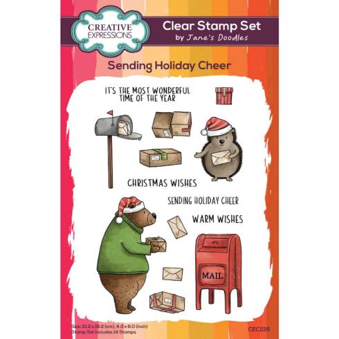 Creative Expressions - Stempelset "Holiday Cheer" Clear Stamps 15,2x20,3cm Design by Jane's Doodles