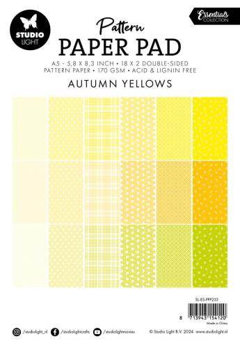 Studio Light - Designpapier "Autumn Yellow" Paper Pad A5 - 36 Bogen