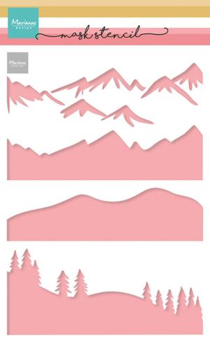 Marianne Design - Schablone 14,9x21cm "Mountain Scenery" Stencil