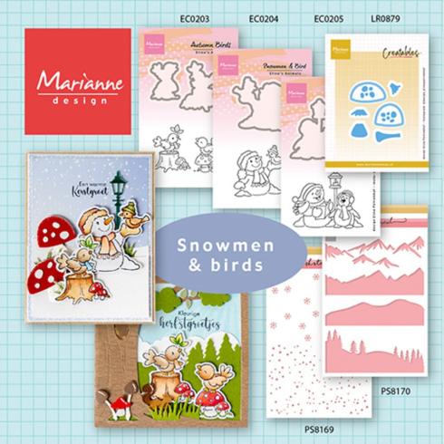 Marianne Design - Stempel & Stanzschbalone "Snowman & Bird" Clear Stamps & Dies