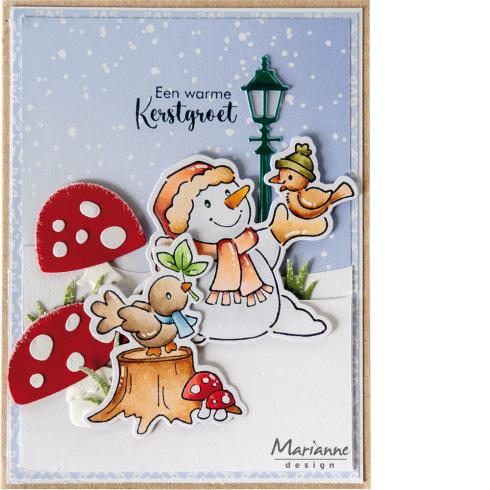 Marianne Design - Stempel & Stanzschbalone "Snowman & Bird" Clear Stamps & Dies