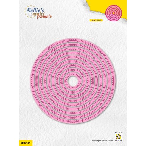 Nellie Snellen - Stanzschablone "Continue Double Stitchlines Round" Multi Frame´s Dies