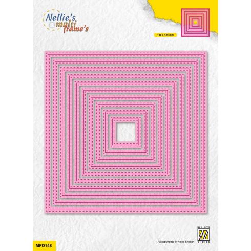 Nellie Snellen - Stanzschablone "Continue Double Stitchlines Square" Multi Frame´s Dies