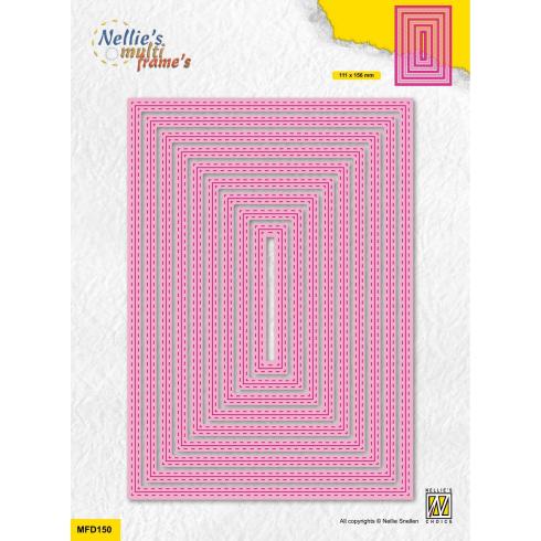 Nellie Snellen - Stanzschablone "Continue Double Stitchlines Rectangle" Multi Frame´s Dies