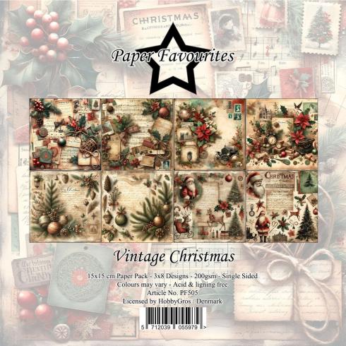 Paper Favourites - Designpapier "Vintage Christmas" Paper Pack 6x6 Inch - 24 Bogen