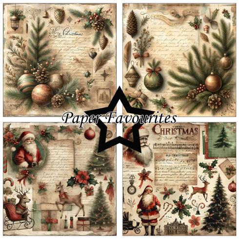 Paper Favourites - Designpapier "Vintage Christmas" Paper Pack 6x6 Inch - 24 Bogen