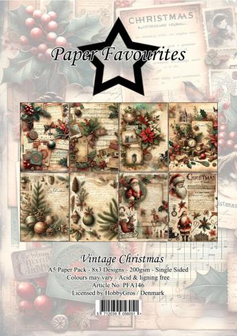 Paper Favourites - Designpapier "Vintage Christmas" Paper Pack A5 - 24 Bogen