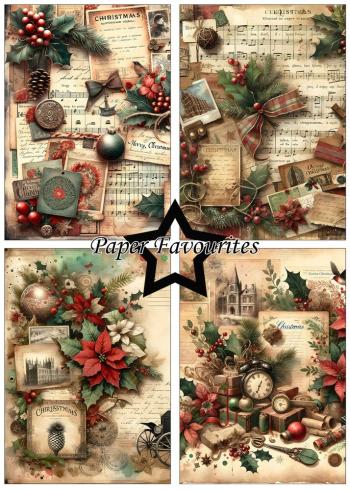 Paper Favourites - Designpapier "Vintage Christmas" Paper Pack A5 - 24 Bogen