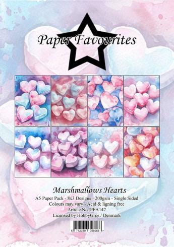 Paper Favourites - Designpapier "Marshmallows Hearts" Paper Pack A5 - 24 Bogen