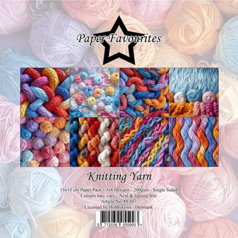 Paper Favourites - Designpapier "Knitting Yarn" Paper Pack 6x6 Inch - 24 Bogen