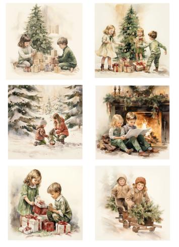 Reprint - Stanzteile "Christmas" Cutouts A4 - 8 Bogen