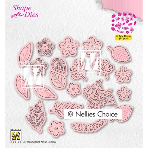 Nellie Snellen - Stanzschablone "Flowers & Leaves" Shape Dies