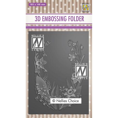 Nellie Snellen - Prägefolder "Flower Frame" 3D Embossing Folder 