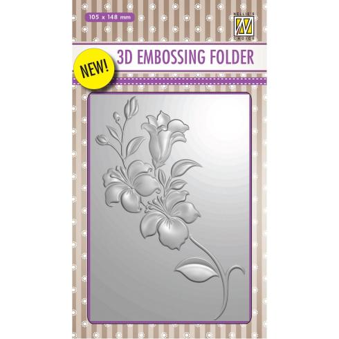 Nellie Snellen - Prägefolder "Branch with Flowers" 3D Embossing Folder 