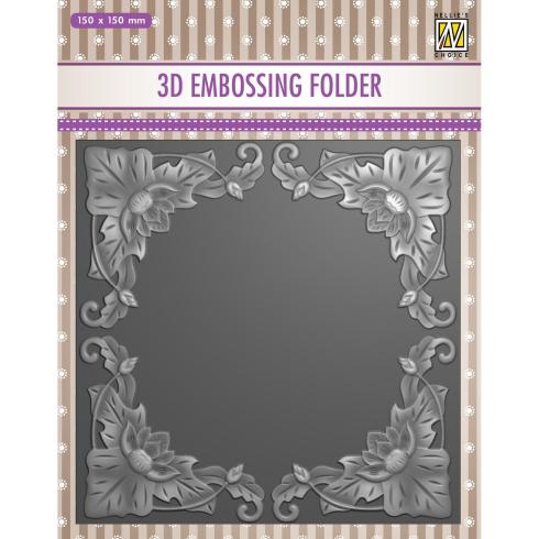 Nellie Snellen - Prägefolder "Exotic Flower-Frame" 3D Embossing Folder 