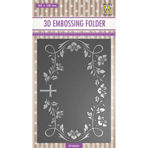 Nellie Snellen - Prägefolder "Blooming Twigs with Cross" 3D Embossing Folder 