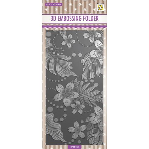 Nellie Snellen - Prägefolder "Leaves & Flowers" 3D Embossing Folder Slimline