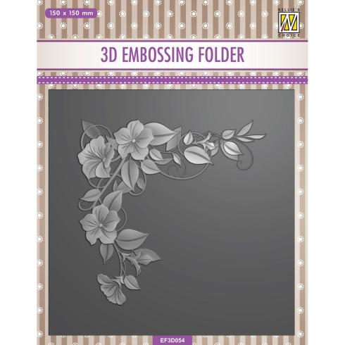 Nellie Snellen - Prägefolder "Flower-Corner-1" 3D Embossing Folder 