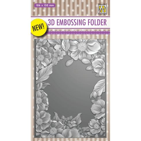 Nellie Snellen - Prägefolder "Flower Frame" 3D Embossing Folder 