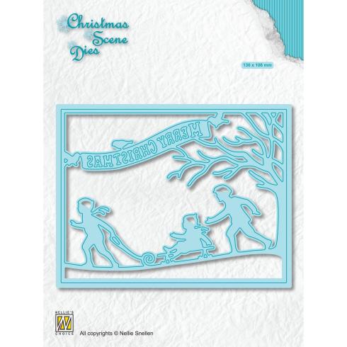 Nellie Snellen - Stanzschablone "Snowfun!!!" Christmas Scene Dies