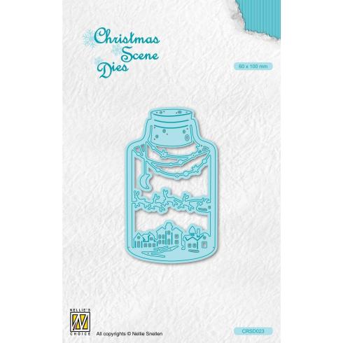 Nellie Snellen - Stanzschablone "Wintery Scene in Bottle" Christmas Scene Dies