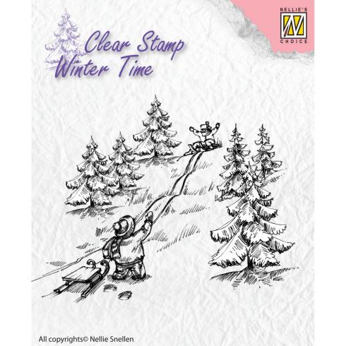 Nellie Snellen - Stempel "Sledge Fun" Clear Stamps Winter Time