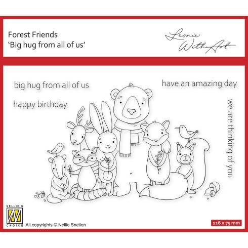 Nellie Snellen - Stempelset "Big Hug From All of Us" Clear Stamps Forest Friends