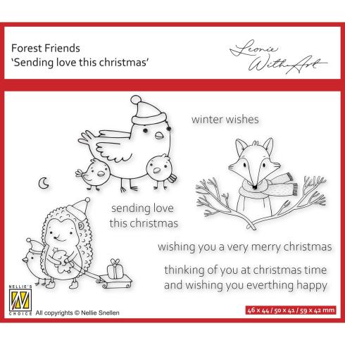 Nellie Snellen - Stempelset "Sending Love This Christmas" Clear Stamps Forest Friends