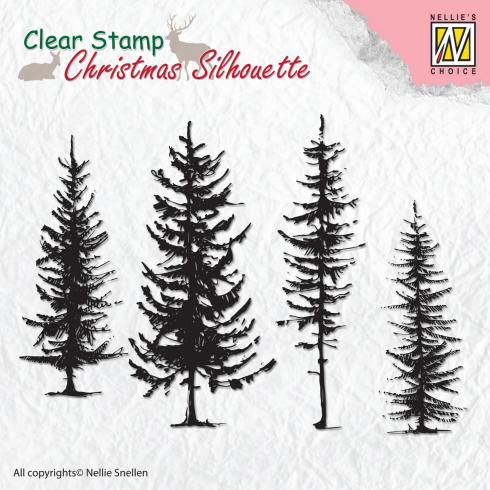 Nellie Snellen - Stempelset "Pine Trees" Clear Stamps Christmas Silhouette