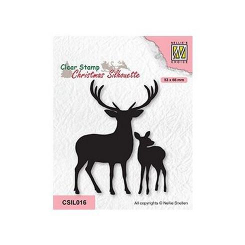 Nellie Snellen - Stempel "Deer with Young" Clear Stamps Christmas Silhouette