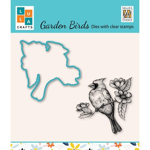 Nellie Snellen - Stempelset & Stanzschablone"Garden Birds-4" Dies & Stamp Set