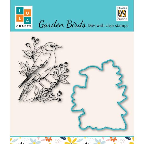 Nellie Snellen - Stempelset & Stanzschablone"Garden Birds-1" Dies & Stamp Set