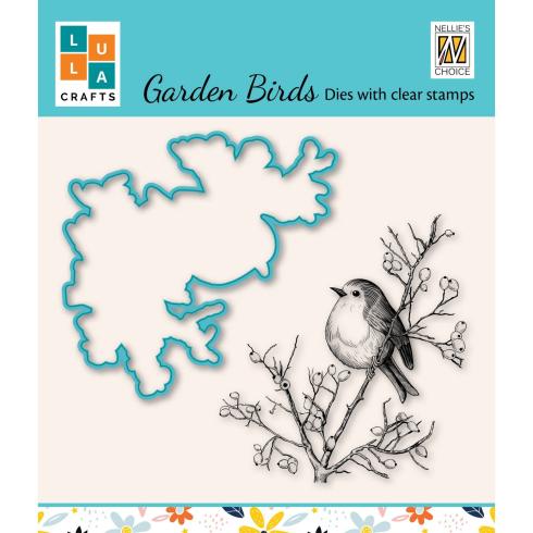 Nellie Snellen - Stempelset & Stanzschablone"Garden Birds-5" Dies & Stamp Set