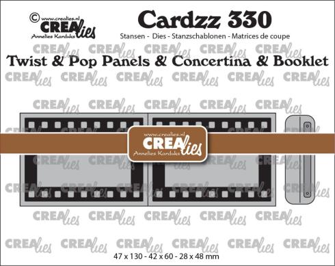 Crealies - Stanzschablone "No. 330 Twist & Pop Panels & Concertina & Booklet Filmstrip" Cardzz Dies