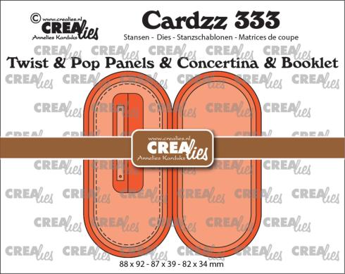 Crealies - Stanzschablone "No. 333 Twist & Pop Panels & Concertina & Booklet Elongated Ovals" Cardzz Dies