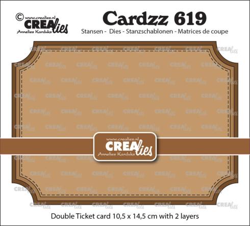 Crealies - Stanzschablone "No. 619 Double Ticket Card" Cardzz Dies