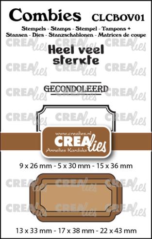 Crealies - Stanzschablone & Stempelset "Overlijden" Combies Dies & Clear Stamps