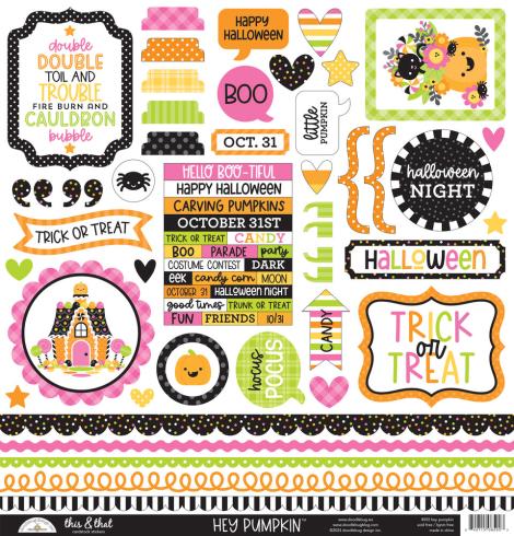 Doodlebug Design - Designpapier  "Hey Pumpkin " Paper Pack 12x12 Inch - 12 Bogen