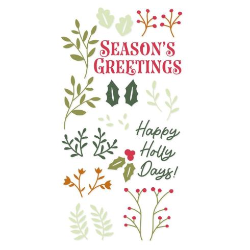 Sizzix - Stempelset "Happy Holly Days" Clear Stamps Design by Catherine Pooler